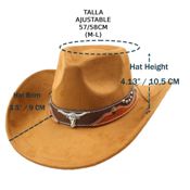 miniatura Sombrero estilo cowboy con cuernos de toro