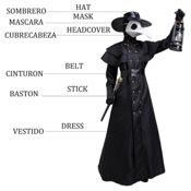 miniatura monje, Cosplay, Steampunk, sacerdote, capa de mago de terror,