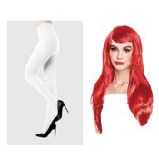 miniatura Complementos para disfraz Sally Medias blancas y Peluca Roja
