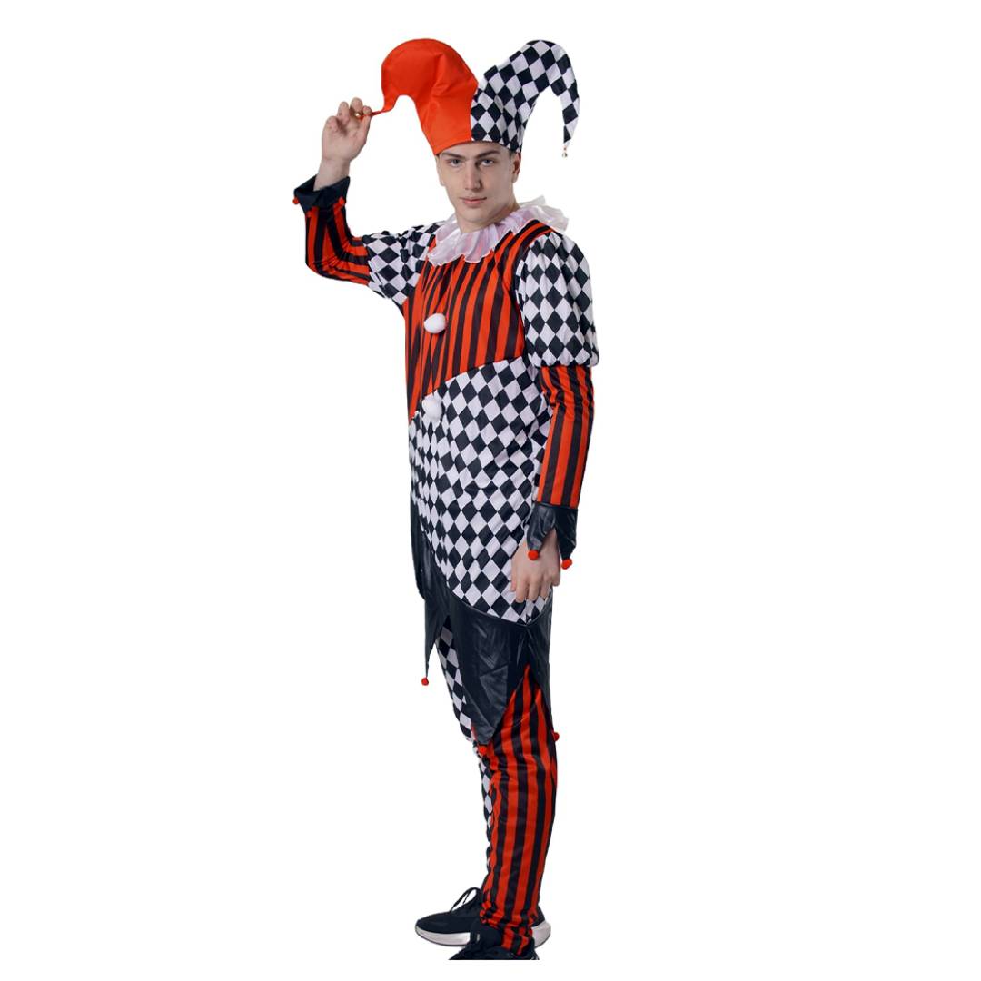 Disfraz Arlequín Payaso Circo Bufón Hombre Adulto Estampado Rombos