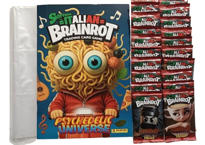 Brain Rot Album vacío sin cromos ni sobres + Archivador + 20 sobres Skifidol Italian BrainRot Panini