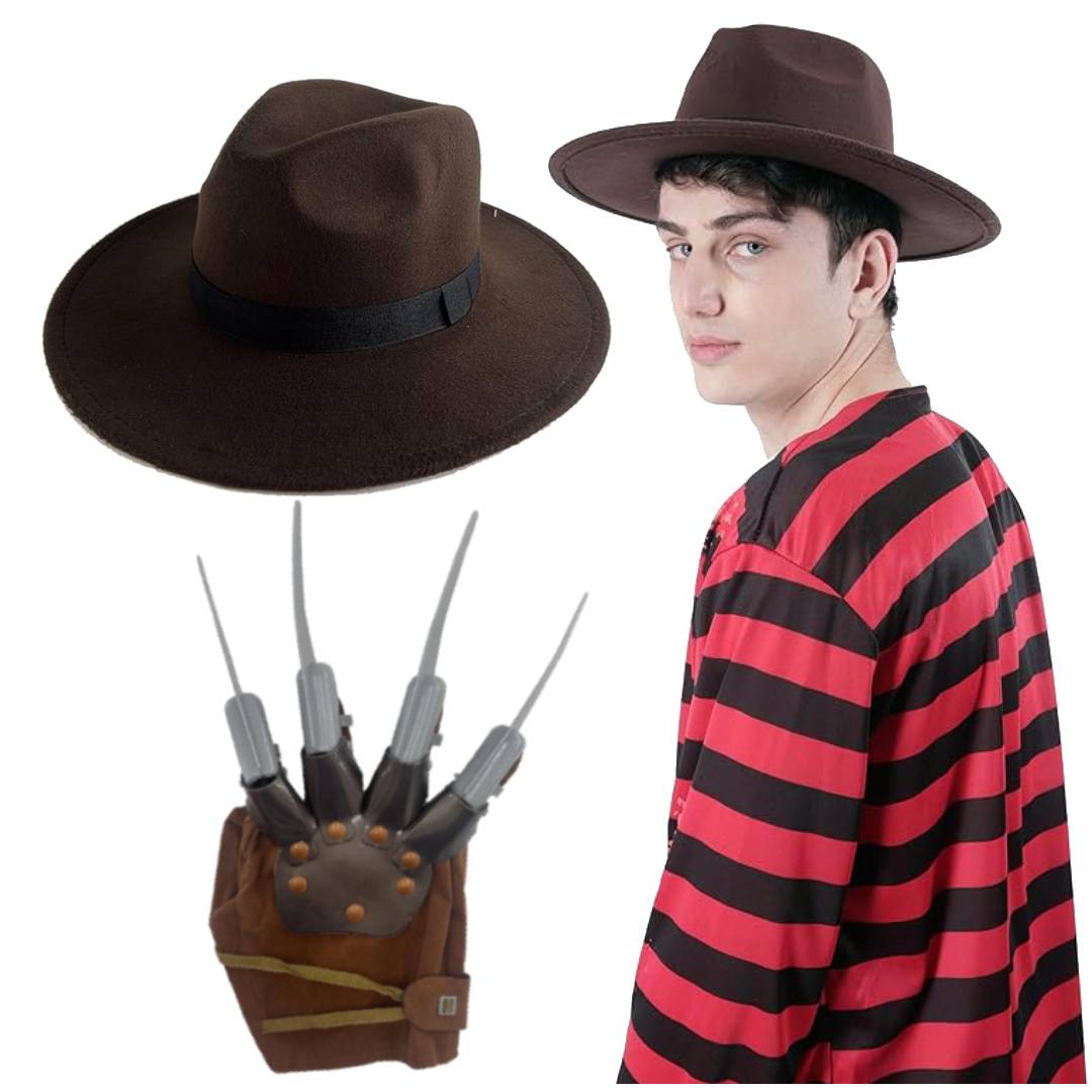 Disfraz Freddy Krueger para Hombre Adulto Camisa Garra Sombrero