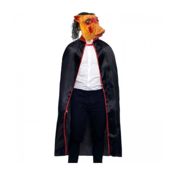 miniatura Disfraz Cerdo Macabro del Terror Máscara SAW en Látex con Capa de 140 cm