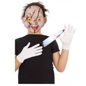 miniatura Kit de Disfraz de Chucky: Máscara, Cuchillo y Guantes.
