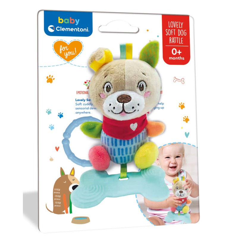 Clementoni Sonajero Blandito Dulce Perrito para Bebés - Clementoni