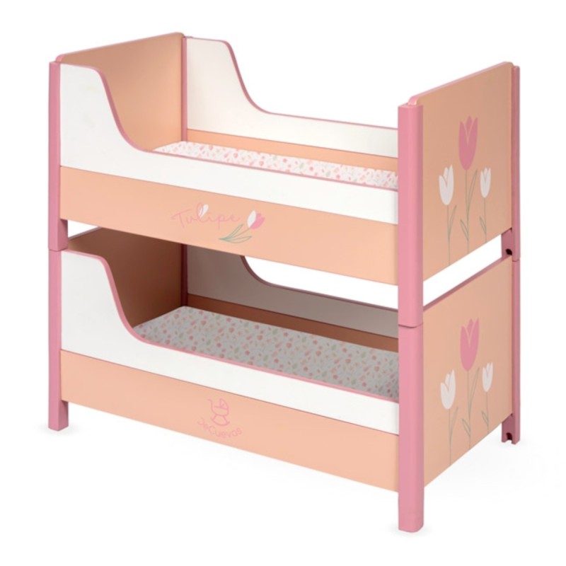 Decuevas Toys Litera Convertible de Madera para Muñecas Tulipe con Colchón - DeCuevas