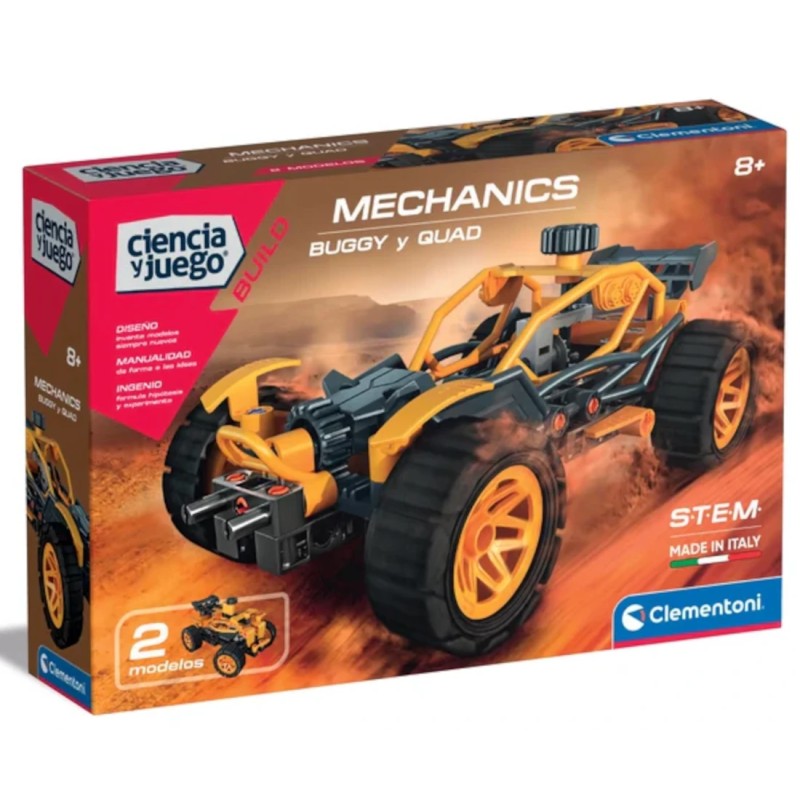 Clementoni Juego de Construcción Buggy o Quad amarillo Mechanics - Clementoni