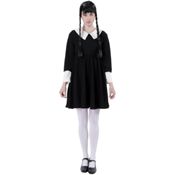 miniatura Vestido Disfraz de Miércoles Addams para Mujer.
