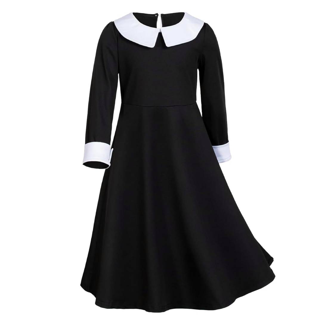 Vestido Clásico Miércoles Addams Merlina Gótico - Disfraz Adulto