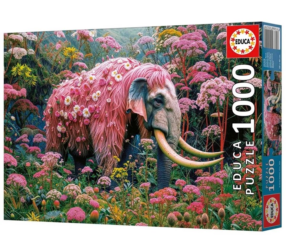 Educa Puzzle 1000 piezas Elefante floral - Educa