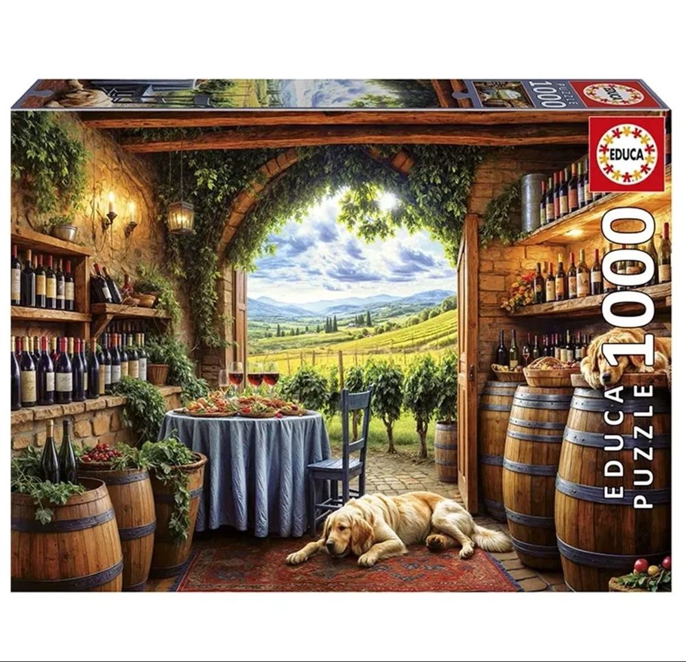Educa Puzzle 1000 piezas Perros en Bodega de vinos - Educa