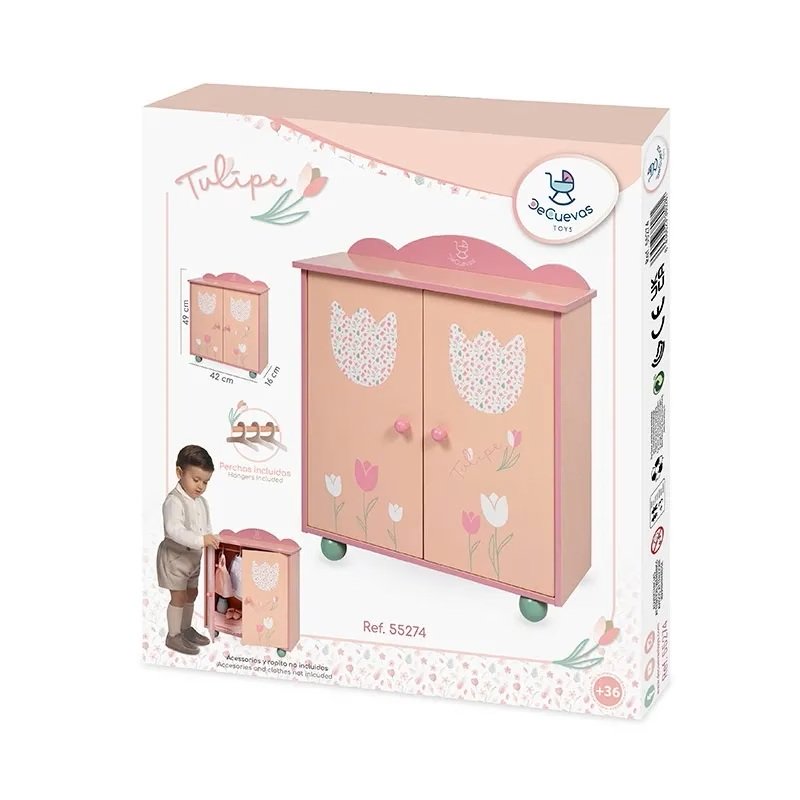 Decuevas Toys Armario de Madera para Muñecas Tulipe - DeCuevas