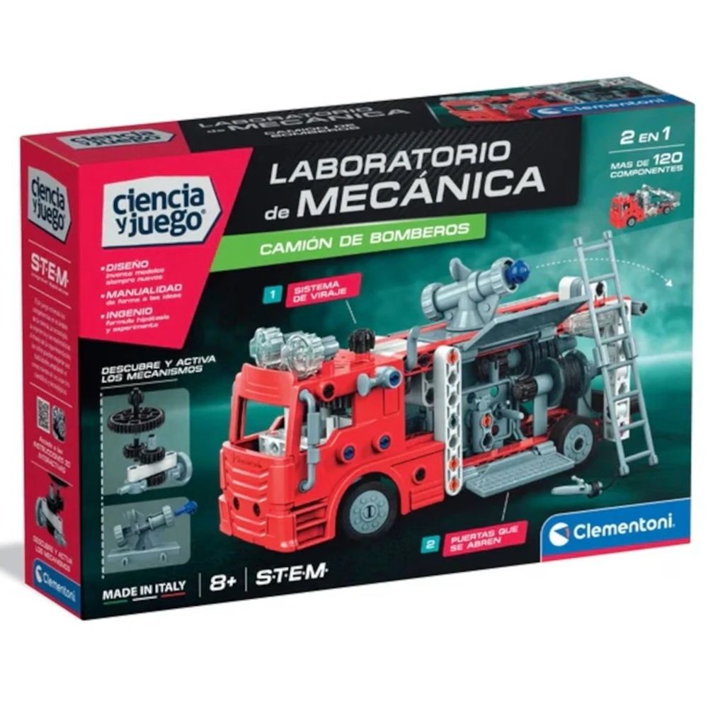 Clementoni Juego de Construcción Camión de Bomberos Mechanics - Clementoni