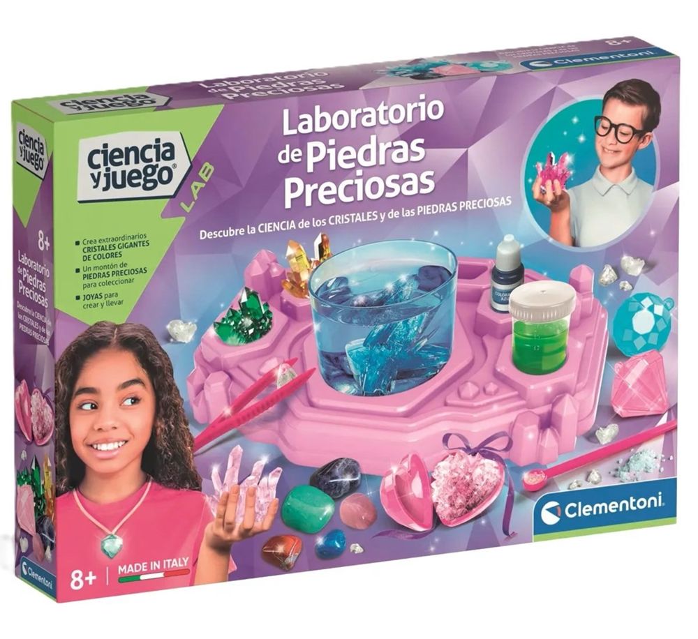 Clementoni Juego de Ciencia Laboratorio de Piedras Preciosas Infantil