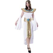 miniatura Disfraz Cleopatra Mujer - Vestido de Faraona Egipcia con Diadema, Collar y Muñequera