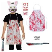 miniatura Transforma tu Halloween en una auténtica pesadilla con este aterrador disfraz de conejo carnicero. 