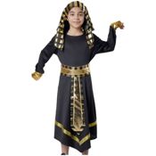 miniatura Disfraz de Faraón Egipcio para Niño - Traje Negro Histórico con Detalles Dorados Tallas 3-15 años