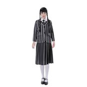 miniatura Disfraz de Uniforme Escolar de Miércoles Addams Merlina para Mujer - Chaqueta y Falda Gótica