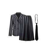 miniatura Set de Disfraz de Merlina Adulto. Incluye Chaqueta, Falda y Corbata. Ideal para Halloween y Cosplay.