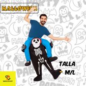 miniatura Disfraz a hombros de Esqueleto para Adulto