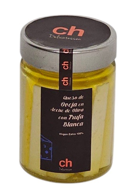 Queso de oveja en aceite de oliva con trufa blanca