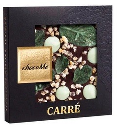 chocoMe -  Chocolate Negro V66% con Hojas de Hierbabuena, Ralladura de Limón y Chocolate de Lima 50 g