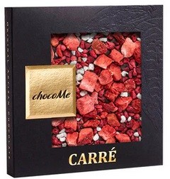 chocoMe - Chocolate Negro V66% con Cáscara de Limón, Fresa y Frambuesas 50  g