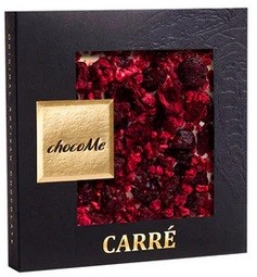 chocoMe - Chocolate Blanco con Arándano Rojo, Trozos de Guinda Liofilizados y Frambuesa Liofilizada 50 g