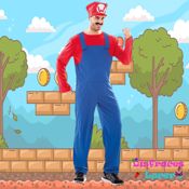 miniatura Disfraz de Fontanero Rojo Adulto