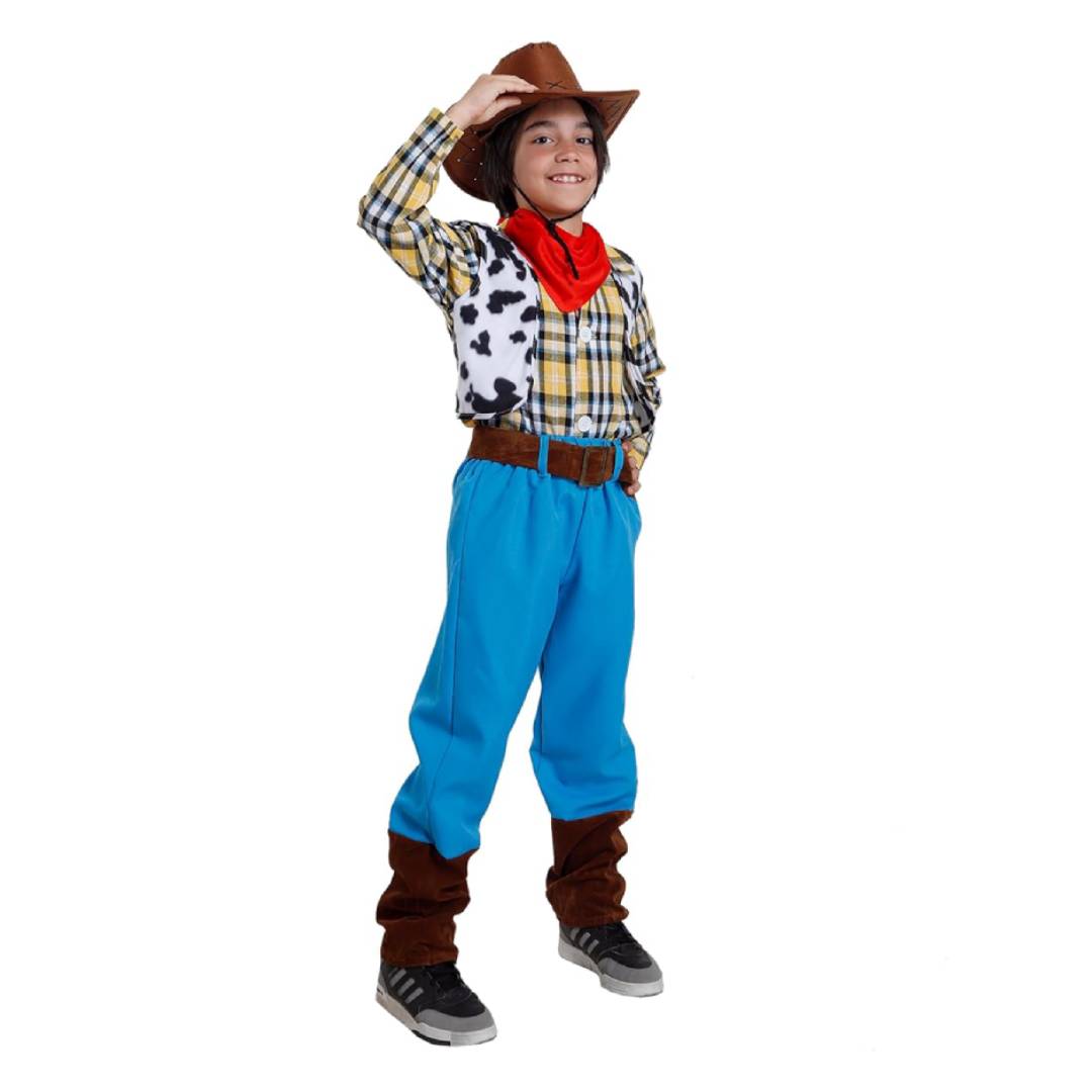 Disfraz Vaquero Woody Toy Story Western con Sombrero Cowboy Marrón 3 a 12 años