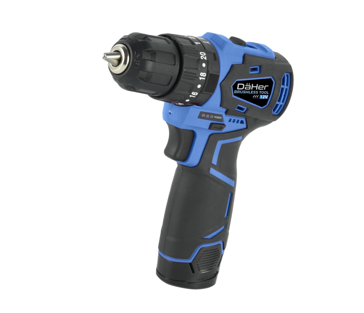 Taladro percutor 12V - Batería, 13 puntas, brocas