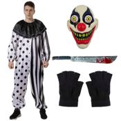 miniatura  ¡Prepárate para sembrar el terror con este disfraz de payaso adulto! 