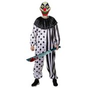 miniatura Diseño Terrorífico y Bicolor: El mono enterizo de una sola pieza presenta una combinación de rayas y