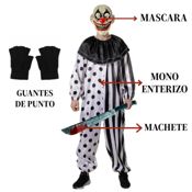 miniatura Diseño Terrorífico y Bicolor: El mono enterizo de una sola pieza presenta una combinación de rayas