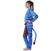 miniatura Disfraz de Alien de Selva para Niño y Niña. Traje Elástico Azul con Muñequera.