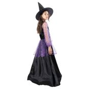miniatura Traje de Bruja Infantil. Kit de Fiesta Temática con Vestido Negro y Morado.
