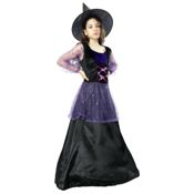 miniatura Disfraz Bruja Hechicera con Gorro para Niñas - Talla 3 a 12 Años