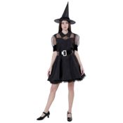 miniatura Traje de Bruja Adulto. Vestido Gótico y Mágico. Ideal para Carnaval y Fiestas Temáticas.