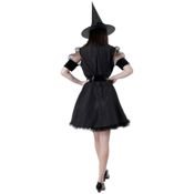 miniatura Disfraz de Bruja Sexy. Vestido de Halloween Morado y Negro con Sombrero.