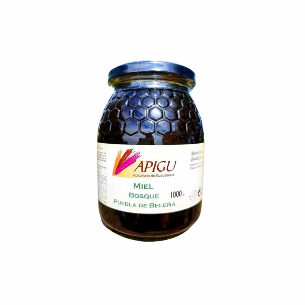 Miel de Bosque APIGU 1000 g - Miel Oscura, Multifloral y Natural de la Alcarria