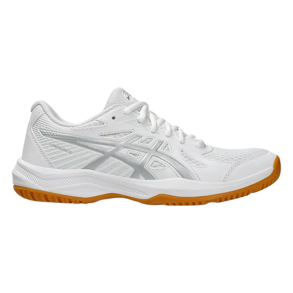 Imagen ZAPATILLAS ASICS UPCOURT 6 INDOOR BLANCAS PURE SILVER V1GC2380-10 VOLEY VOLEIBOL MUJER