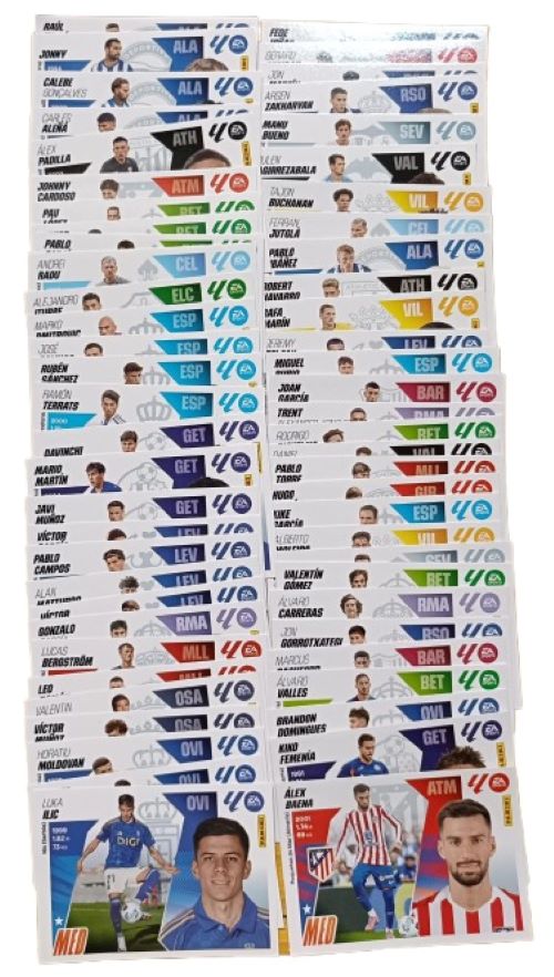 Lote de las 60 novedades de la Segunda edición Liga Este Panini 2025 2026