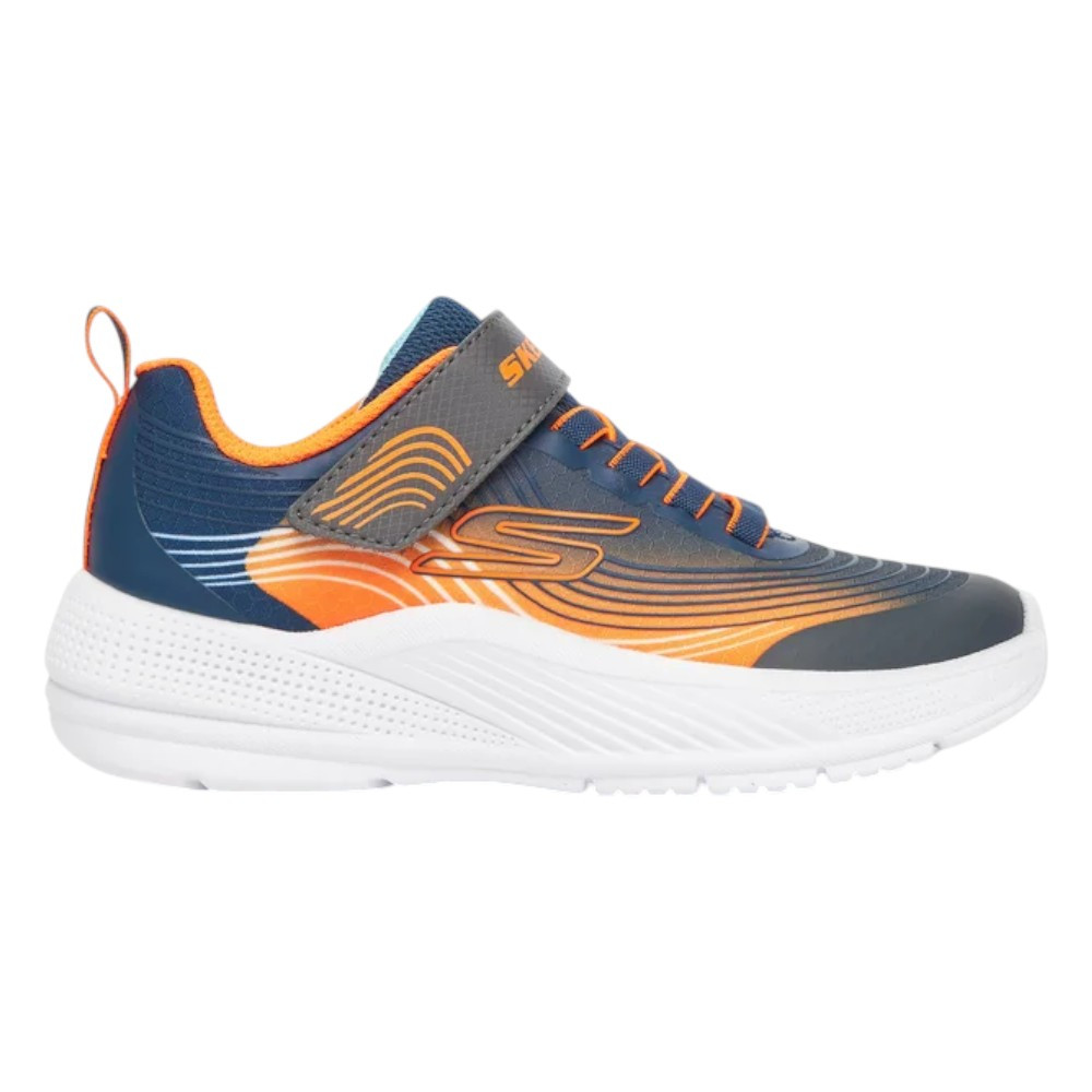 Imagen ZAPATILLAS SKECHERS MICROSPEC ADVANCE AZUL MARINO NARANJA 403926L-NVOR COLEGIALES NIÑO NIÑA