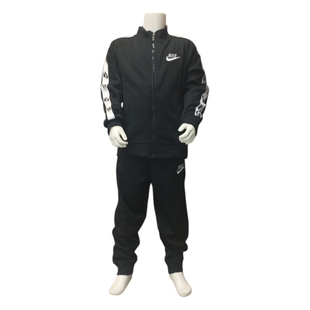 Imagen CHANDAL NIKE NKN FULL ZIP SET WITH LOGO TAPE NEGRO 86M452-023 NIÑO NIÑA