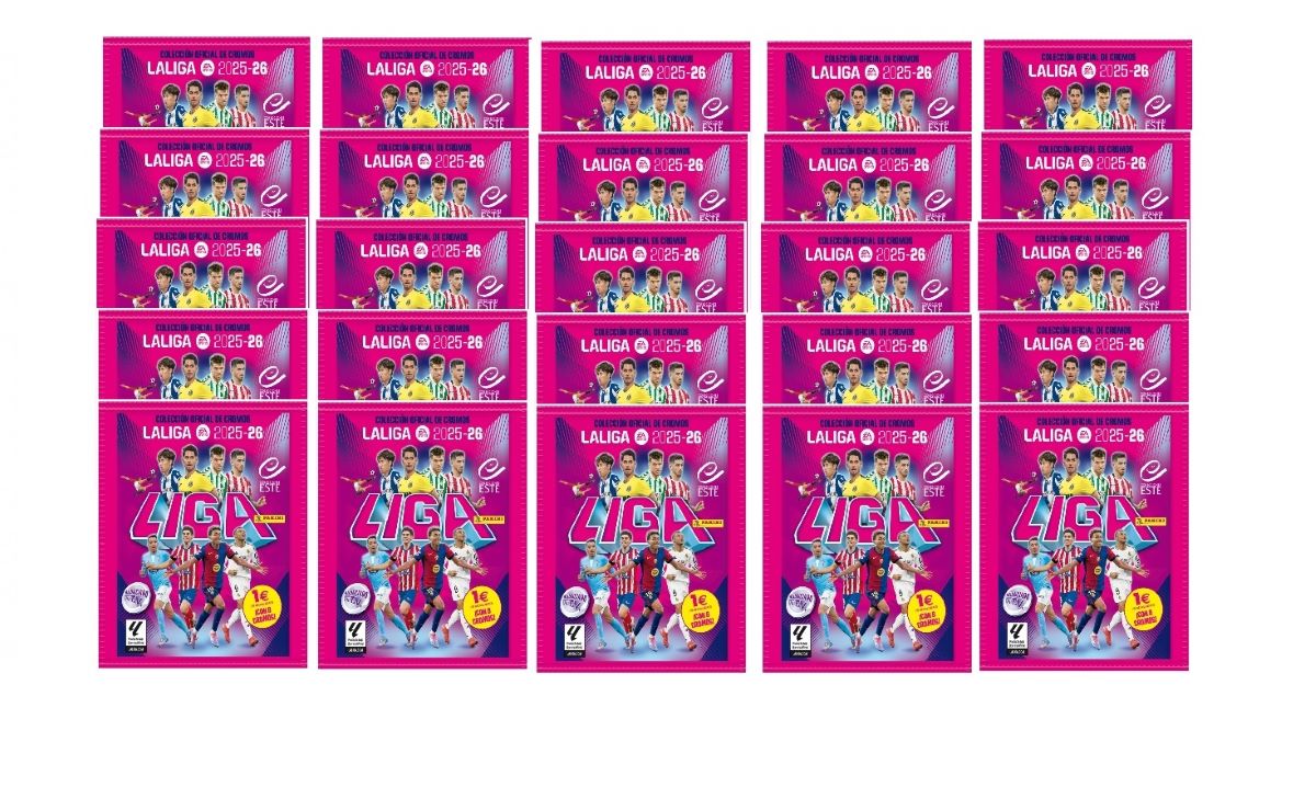 Liga Este Tercera edición 2025 2026 - 5 sobres promocionales y 20 sobres normales Panini