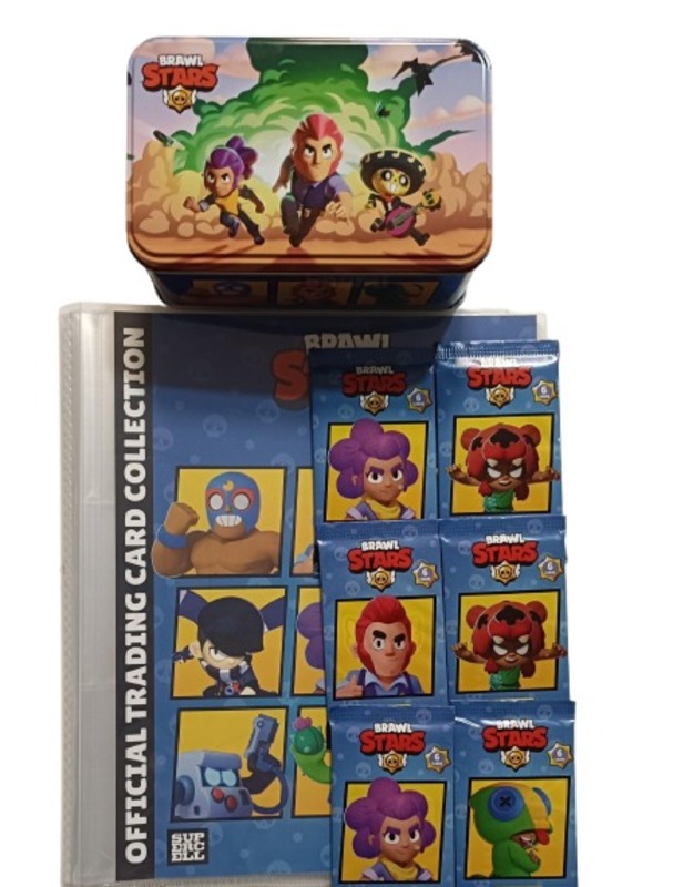 Brawl Stars 2025 Archivador y 6 Sobres con 6 cartas por sobre + Tin Box Panini