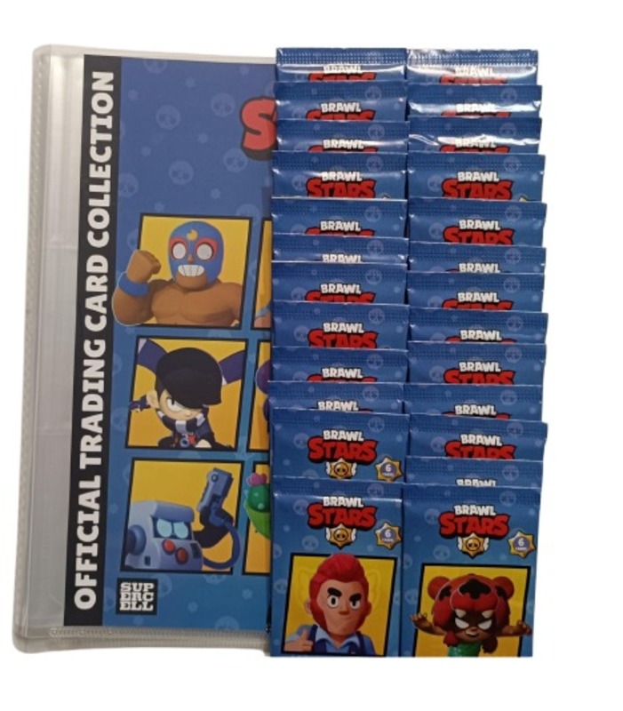 Brawl Stars 2025 Archivador y 25 Sobres con 6 cartas por sobre Panini