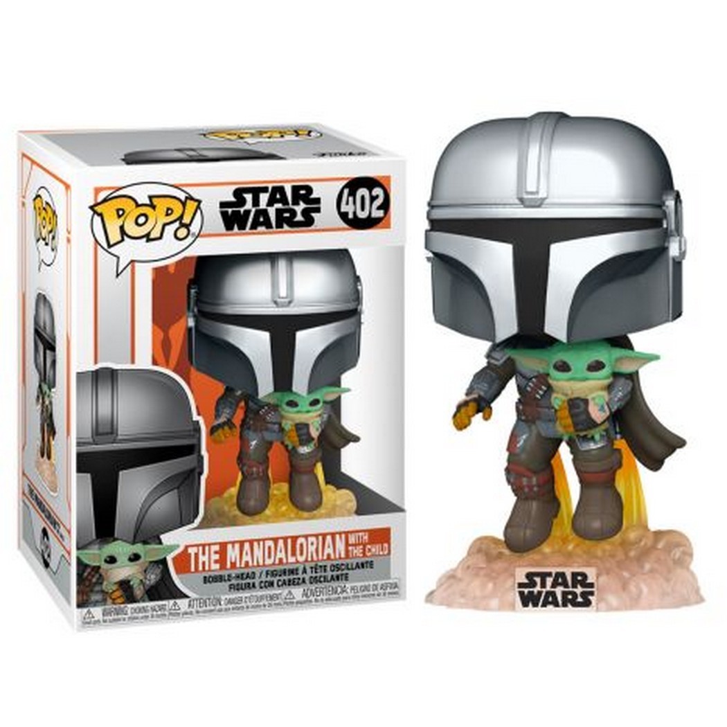 Funko Pop Star Wars Mandalorian con Grogu Niño Baby Yoda 402