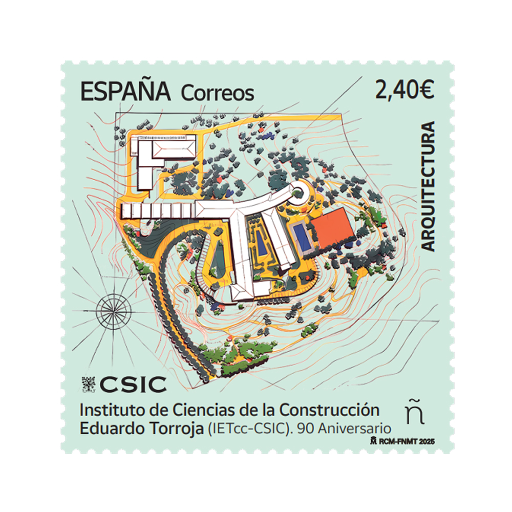 Sello 90 aniversario Instituto de Ciencias de la Construcción EduardoTorroja
