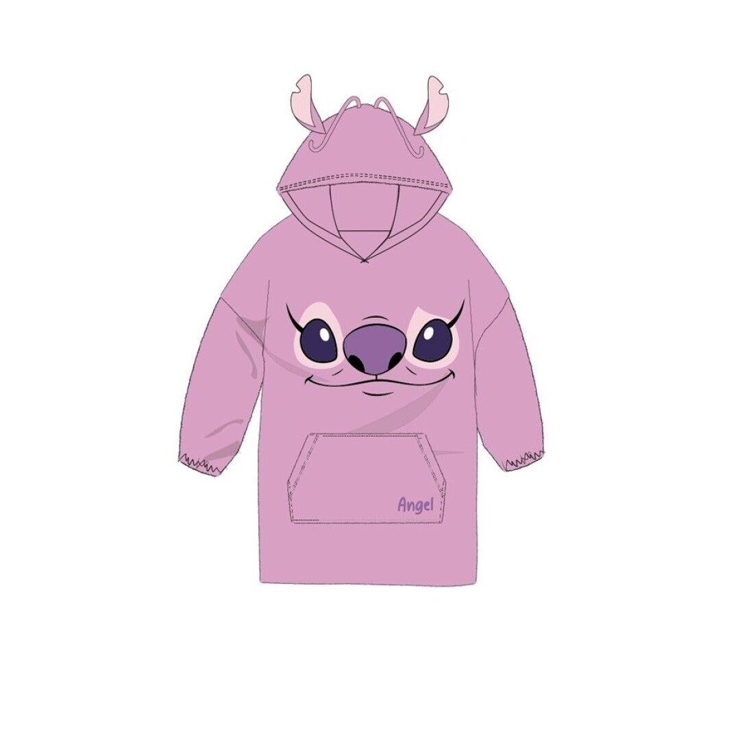 Bata Manta Coralina Oversize Figura Angel Talla Única Adult@s Lilo y Stitch